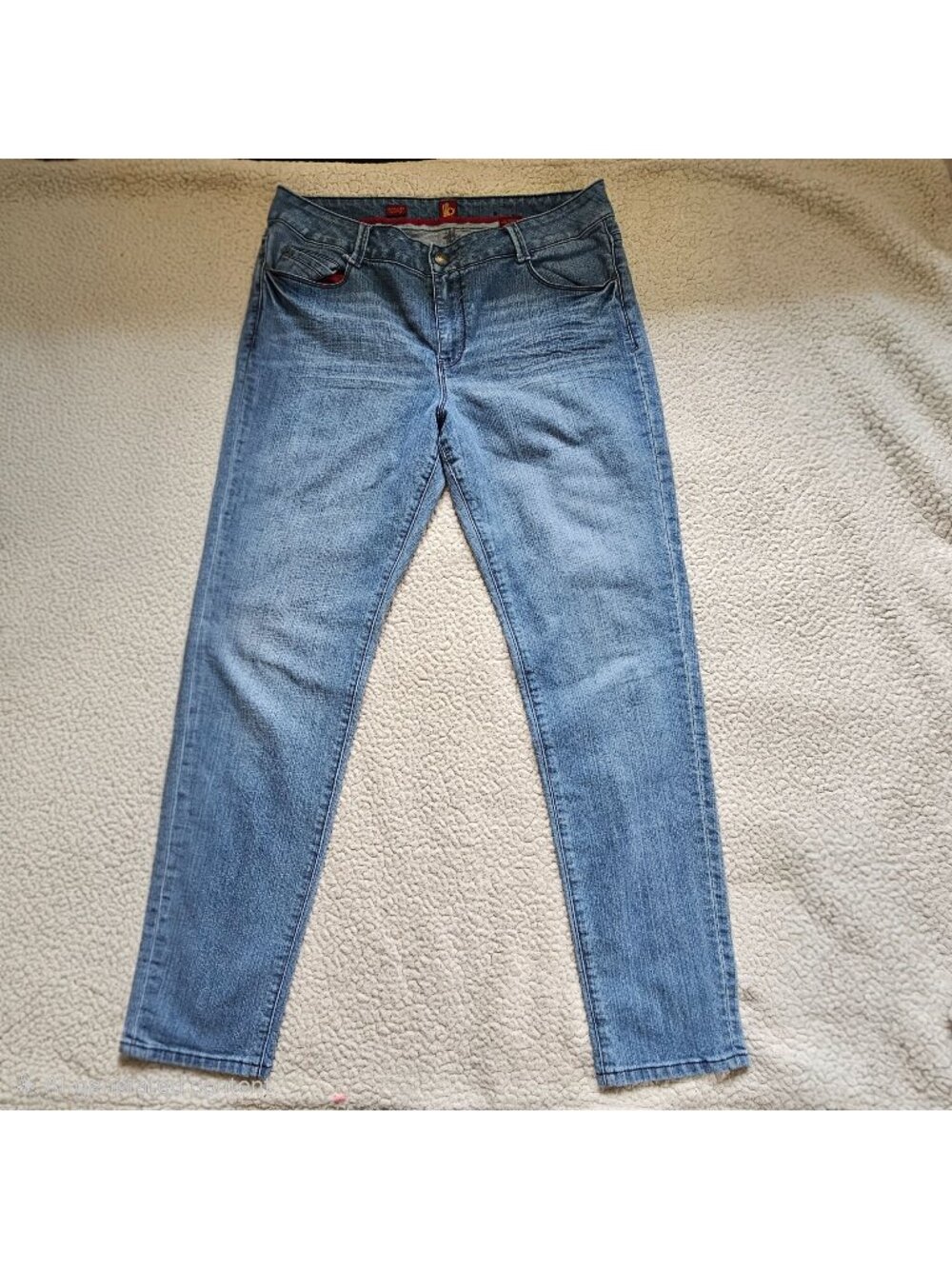 Vintage Sasson Women's Skinny Leg Jeans Size 16 Light Blue Denim
